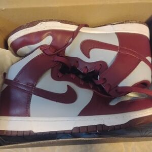 Nike Maroon and Gray Athletic Shoes